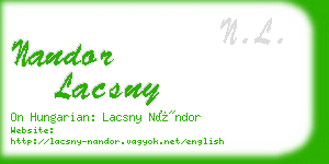 nandor lacsny business card